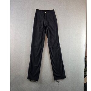 Vintage Unicorn High Waist Pants Womens 7 Black Straight Leg Raw Hem Cotton 80s‎